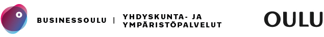 BusinessOullun, yhdyskunta- ja ympäristöpalveluiden sekä Oulun kaupungin logot